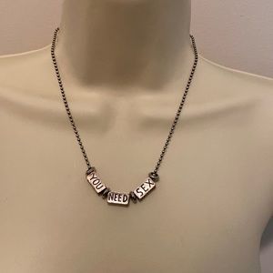 VINTAGE Spinner Word Necklace UNIQUE Steampunk 70’s